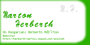 marton herberth business card